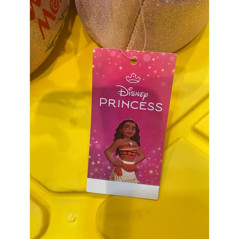 Disney Princess Moana‎ Girls Plush 3D Character Slippers Orange Pink 11-12 NEW